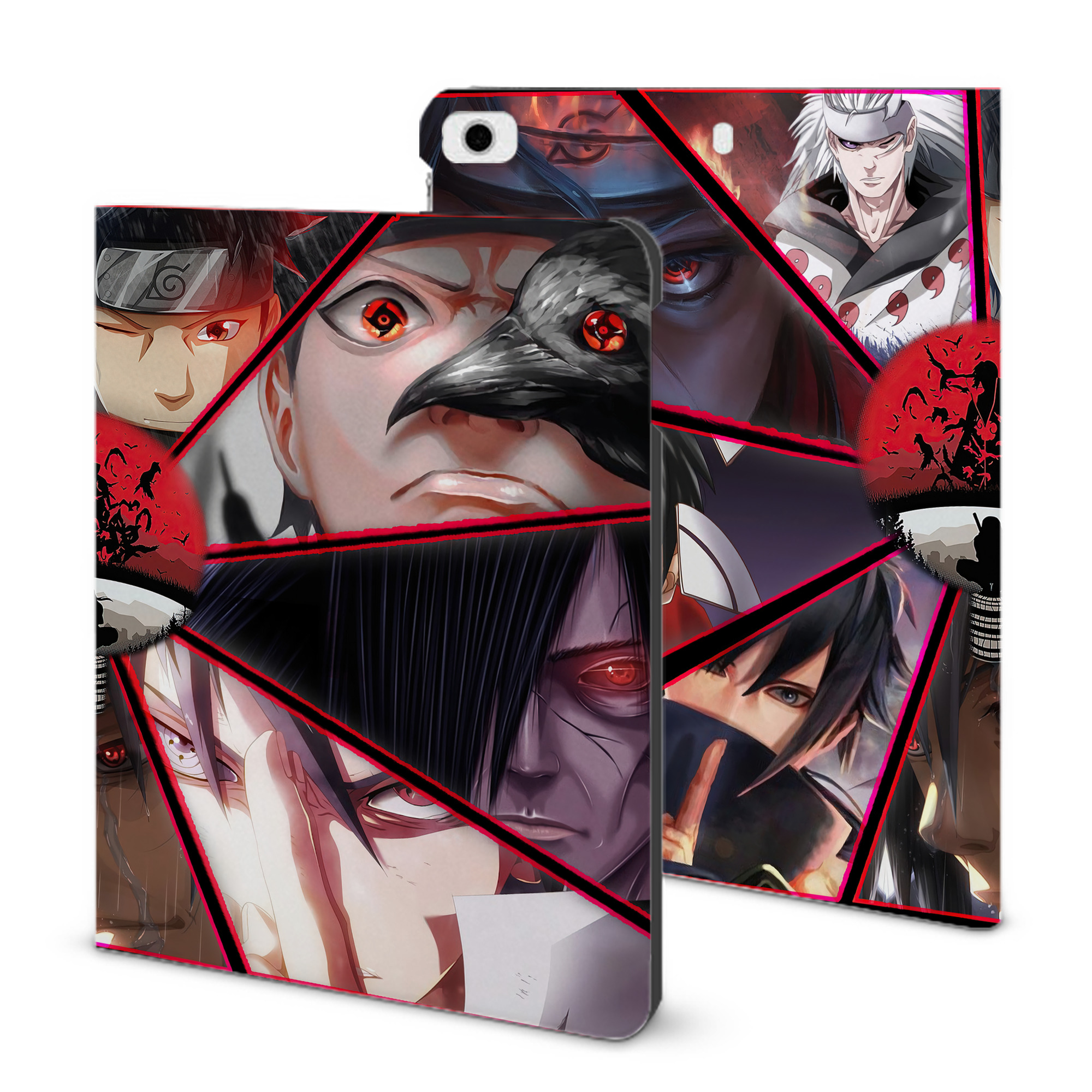（画像用） NARUTO -ナルト- NARUTO -ナルト- 疾風伝 IPad ケース ブック型 PUレザー TPU 耐衝撃 軽量 薄型 ペン収納なし 全面保護 IPad 各モデル対応